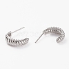 (Jewelry Parties Factory Sale)Brass Half Hoop Earrings EJEW-C502-03P-2