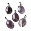 Natural Amethyst Pendants G-Z055-03P-11-1