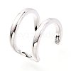 Rhodium Plated 925 Sterling Silver Cuff Earrings EJEW-H124-11P-3