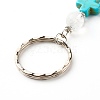 Natural Quartz Crystal Beads and Synthetic Turquoise beads Keychain KEYC-JKC00267-05-4