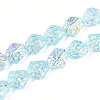 Transparency Electroplate Glass Beads Strands GLAA-T023-41A-06-1