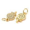 Rack Plating Brass Micro Pave Clear Cubic Zirconia Pendants KK-K349-14G-2