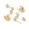 Flower Brass Dangle Earrings EJEW-TA00495-4