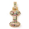 Brass Micro Pave Cubic Zirconia Pendants ZIRC-P121-01G-I-1