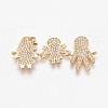 Brass Micro Pave Cubic Zirconia Links ZIRC-K078-08G-1