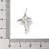 Brass with Clear Cubic Zirconia Stud Earring Findings KK-G499-01P-3