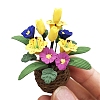 Polymer Clay Lily with Resin Basket Miniature Ornaments PW-WG04FEA-01-2