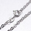 Anti-Tarnish Rhodium Plated 925 Sterling Silver Cable Chains Necklaces NJEW-M157-25C-16-1