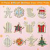 1 Bag Christmas Theme Wood Cross Stitch Kits WOOD-SC0002-24-7