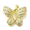 Rack Plating Brass Micro Pave Clear Cubic Zirconia Pendants KK-M309-16G-02-1