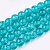 Crackle Glass Beads Strands CCG-Q001-6mm-06-1