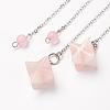 Chakra Natural Rose Quartz Dowsing Pendulums G-F516-01C-2