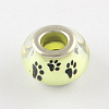 Large Hole Dog Paw Prints Pattern Resin European Beads OPDL-Q129-230A-1