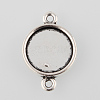 Tibetan Style Alloy Cabochon Connector Settings TIBE-M022-13AS-1
