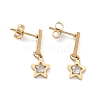 3 Pair 3 Style Crystal Rhinestone Star & Roman Number Dangle Stud Earrings EJEW-B020-02G-2