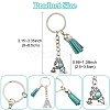 Alloy with Resin Imitation Synthetic Turquoise Keychain KEYC-YW00087-01-3