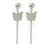 Non-Tarnish Butterfly 304 Stainless Steel Stud Dangle Earrings EJEW-G400-45P-1