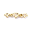 Brass Pave Clear Cubic Zirconia Connector Charms KK-H434-06G-2