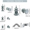 5Pcs 5 Style Chinese Pagoda Statue Stone Miniature Ornament AJEW-FH0002-53-2