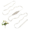 1Pc Plastic & Alloy & Polyester & Rhinestone Flower Bouquet Ribbon DIY-FG0010-32-1