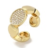 Rack Plating Brass Micro Pave Cubic Zirconia Cuff Finger Rings for Women RJEW-C114-09G-1