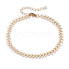 Brass Enamel Cobs Chain Anklets AJEW-AN00358-1