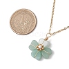 Natural Green Aventurine Clover Pendant Necklaces NJEW-JN05132-02-3