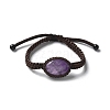 Adjustable Oval Natural Amethyst Braided Bead Bracelets BJEW-H626-02-15-4