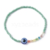 Evil Eye Resin & Glass Beaded Stretch Bracelet BJEW-JB09491-3
