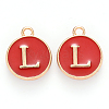 Golden Plated Alloy Enamel Charms X-ENAM-S118-03L-1