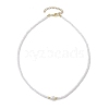 Glass Beads with Pearl Necklaces NJEW-JN04682-02-4