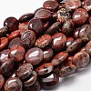 Flat Round Natural Brecciated Jasper Beads Strands G-L289-08-1