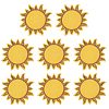 8Pcs Sun Polyester Cloth Embroidery Sew on Appliques PATC-FG0001-88-1