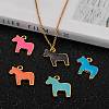 Alloy Enamel Animal Horse Pendants ENAM-M004-G-5