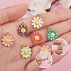 12Pcs 6 Colors Brass Enamel Charms KK-SZ0004-09-4