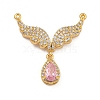 Rack Plating Brass Micro Pave Cubic Zirconia Pendants KK-U035-02G-1