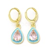 Teardrop Real 18K Gold Plated Brass Dangle Leverback Earrings EJEW-L268-026G-02-1