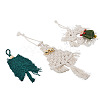 Crafans 3Pcs 3 Style Christmas Theme Cotton Weave Pendant Decorations HJEW-CF0001-13-8