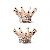 Alloy Rhinestone Crown Beads FIND-NH0001-19RG-1