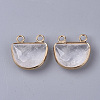 Natural Quartz Crystal Semi Circle Pendants G-S359-011H-2