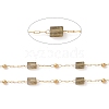 Natural Labradorite Rectangle Beaded Chains AJEW-J035-01G-08-2