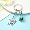 Alloy with Resin Imitation Synthetic Turquoise Keychain KEYC-YW00087-23-1