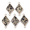 Natural Dalmatian Jasper Links Connectors G-S359-107F-1