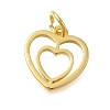 Heart Rack Plating Brass Charms KK-I716-21A-G-1