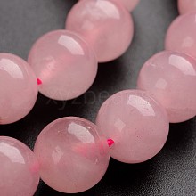 Round Natural Rose Quartz Gemstone Bead Strands G-J333-02-10mm