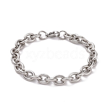 201 Stainless Steel Chunk Cable Chains Bracelet for Men Women X-BJEW-G618-04P-B01