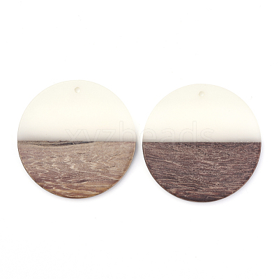 Resin & Walnut Wood Pendants RESI-T023-10F-1