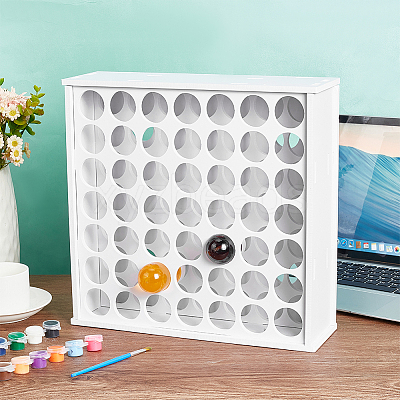 49-Hole Plastic Paint Organizer Stands ODIS-WH0038-132-1