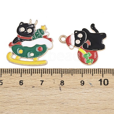 Christmas Alloy Enamel Pendants ENAM-G234-01A-1