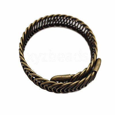 Personalized Iron Snake Shaped Exaggerated Spring Cuff Bangles for Men Women WC0580-1
